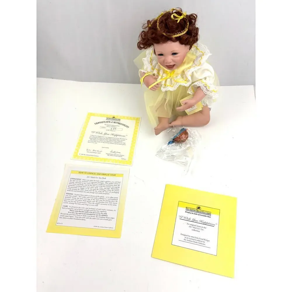 VTG Ashton Drake I Wish You Happiness Porcelain Doll  All I Wish For You Retired